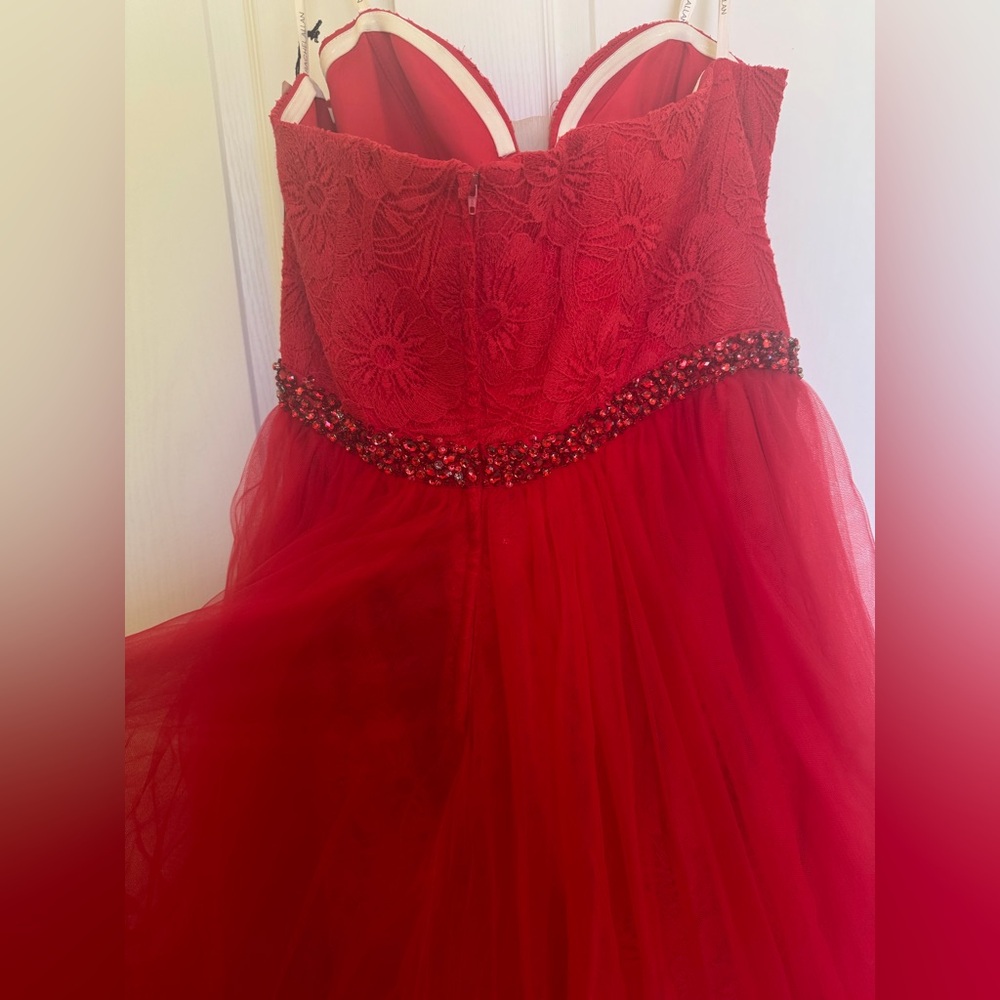 NWT Rachel Allan Red Prom Dress - Picture 12 of 14